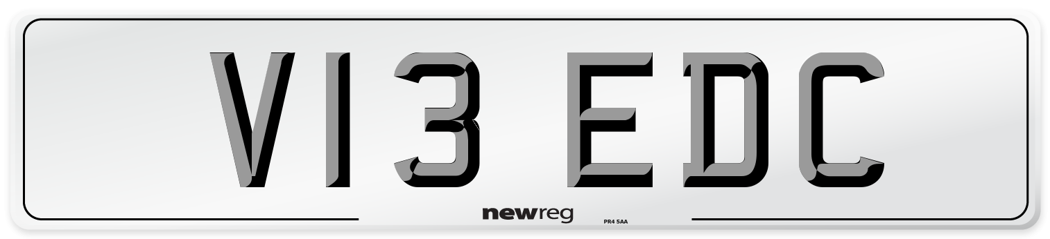 V13 EDC Number Plate from New Reg
